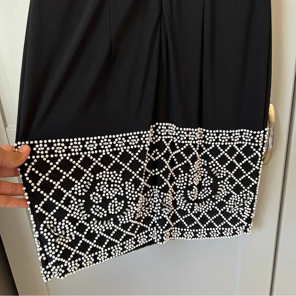 Xscape Women's Sleeveless Black Beaded Dress Size 6 Knee Length, Semi Formal - Picture 7 of 10